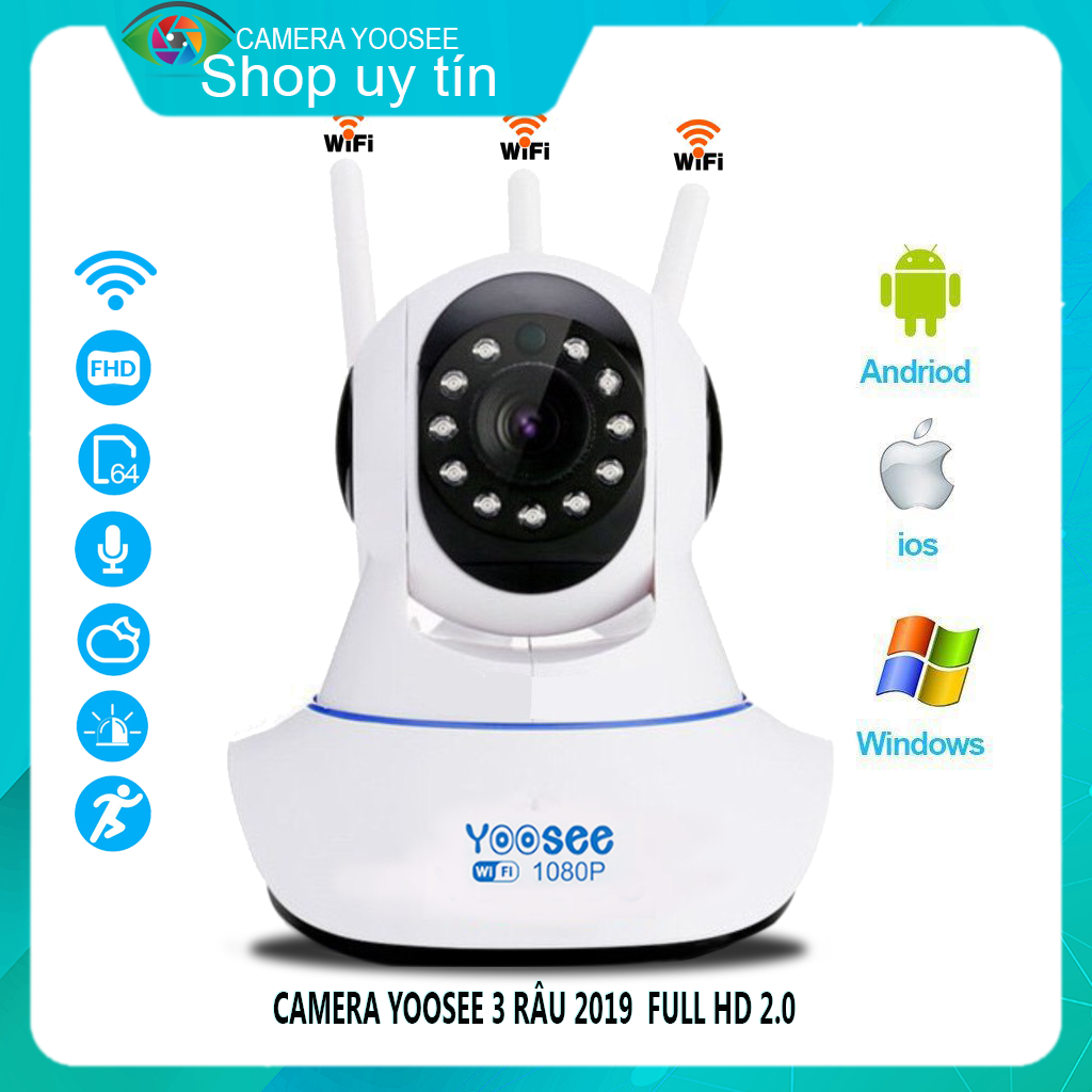 >> BÁO GIÁ CAMERA WIFI YOOSEE 3 RÂU Z01T THẾ HỆ MỚI QUAN SÁT 24/24, XOAY 360 ĐỘ HÌNH ẢNH CHẤT LƯỢNG BH12T | Shopee Lazada Sendo Tiki mới nhất 58 Camera IP Wifi Yoosee 3 Râu 2.0 MP FULL HD,xoay 360 độ Không Dây Phiên Bản 2019,Tích hợp cảm biến hồng ngoại,ghi âm giọng nói,lưu trữ video