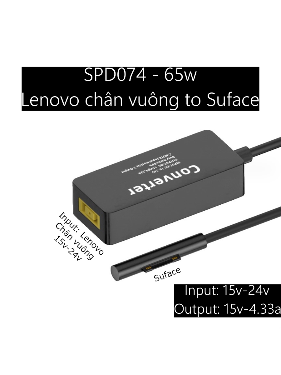 PD type c fast charging adapter to Surface 65w/ 102w charger