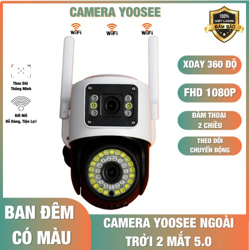 GÓC RỘNG VÀ NÉT Camera Yoosee Ngoài Trời 2 Mắt Chuẩn 4.0mpx Siêu Nét ...