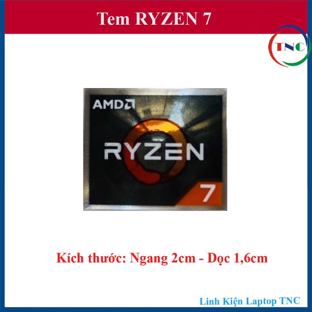 Tem AMD RYZEN 3-5-7 dán trang trí máy tính, Laptop