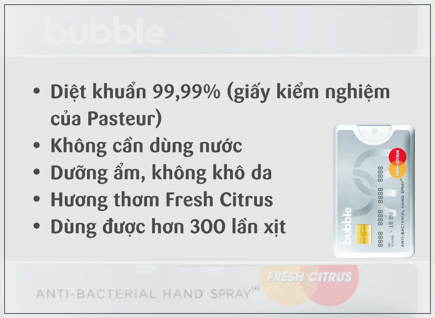 [HCM]Xịt rửa tay khô kháng khuẩn Bubble