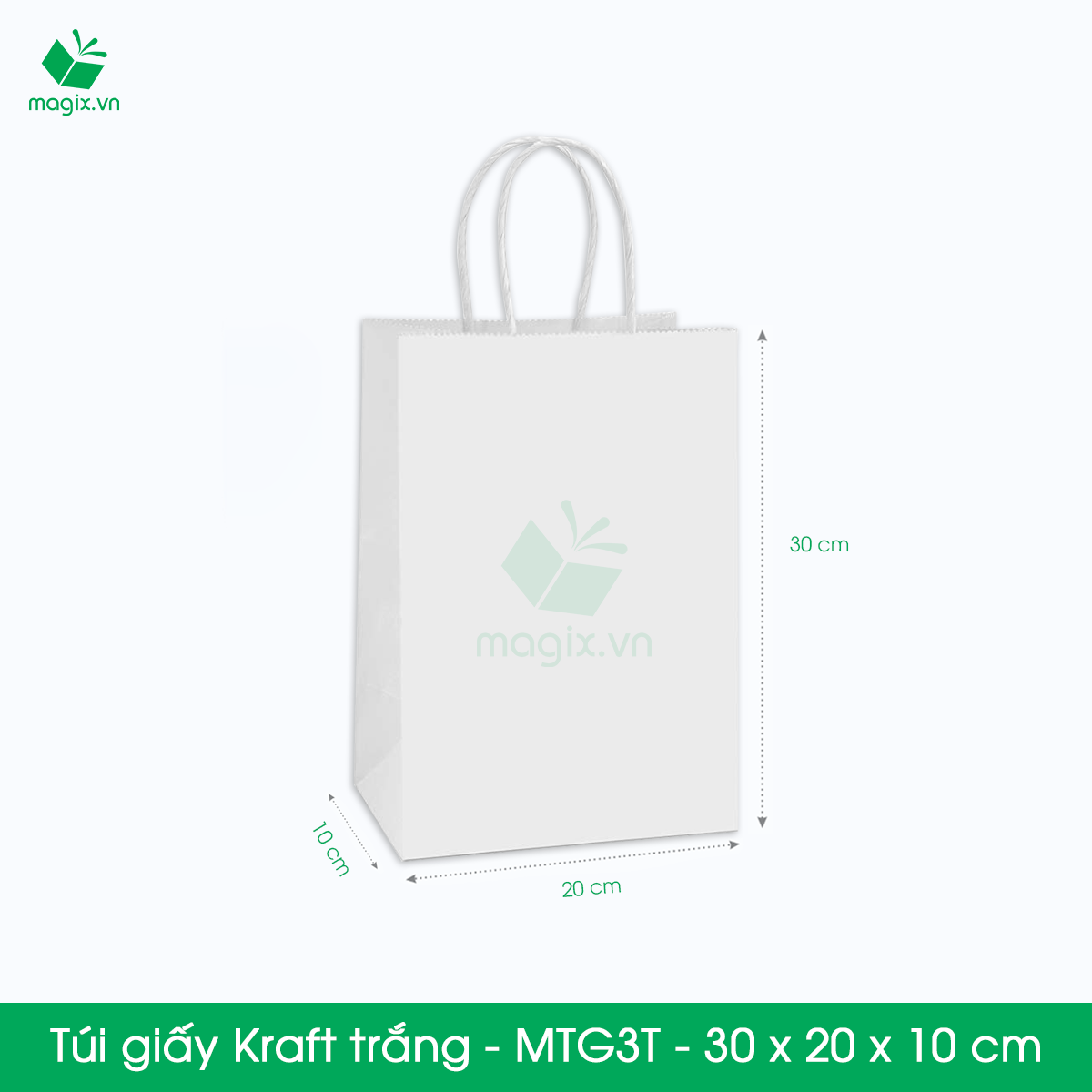 MTG3 MTG3T - 30x20x10cm - Combo 25 túi giấy Kraft Nhật cao cấp