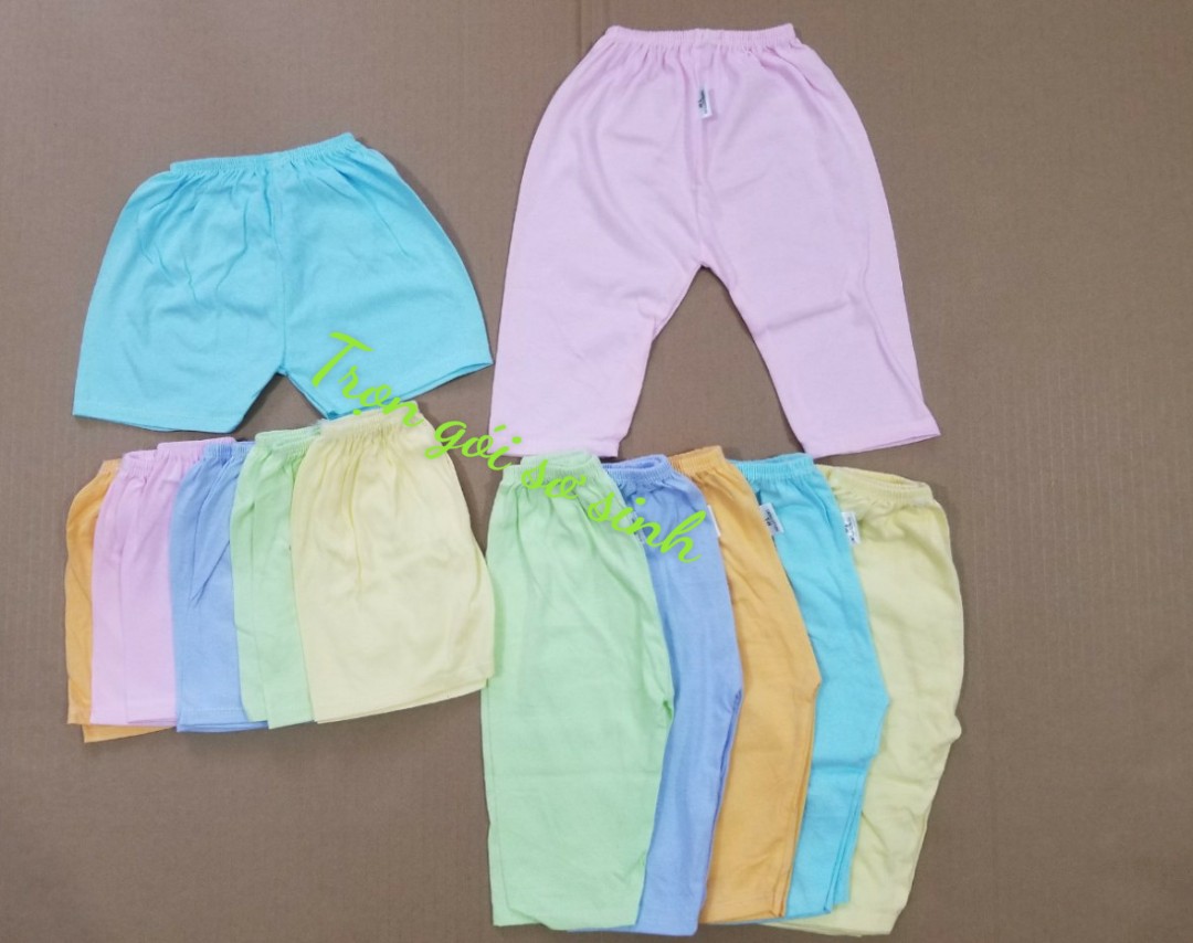 Combo 10 quần màu (5 dài+ 5 ngắn) cho bé sơ sinh đến 9kg
