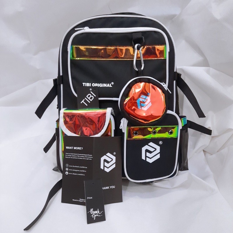 Balo TIBI HOLOGRAM kèm [ Túi Tote + Full tag ]