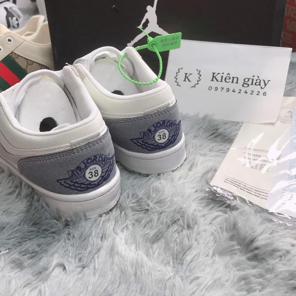 Giày thể thao, giày jordan 1 xám xanh FULL BOX + BILL giày jordan 1 ghi xám paris hàng cực chất