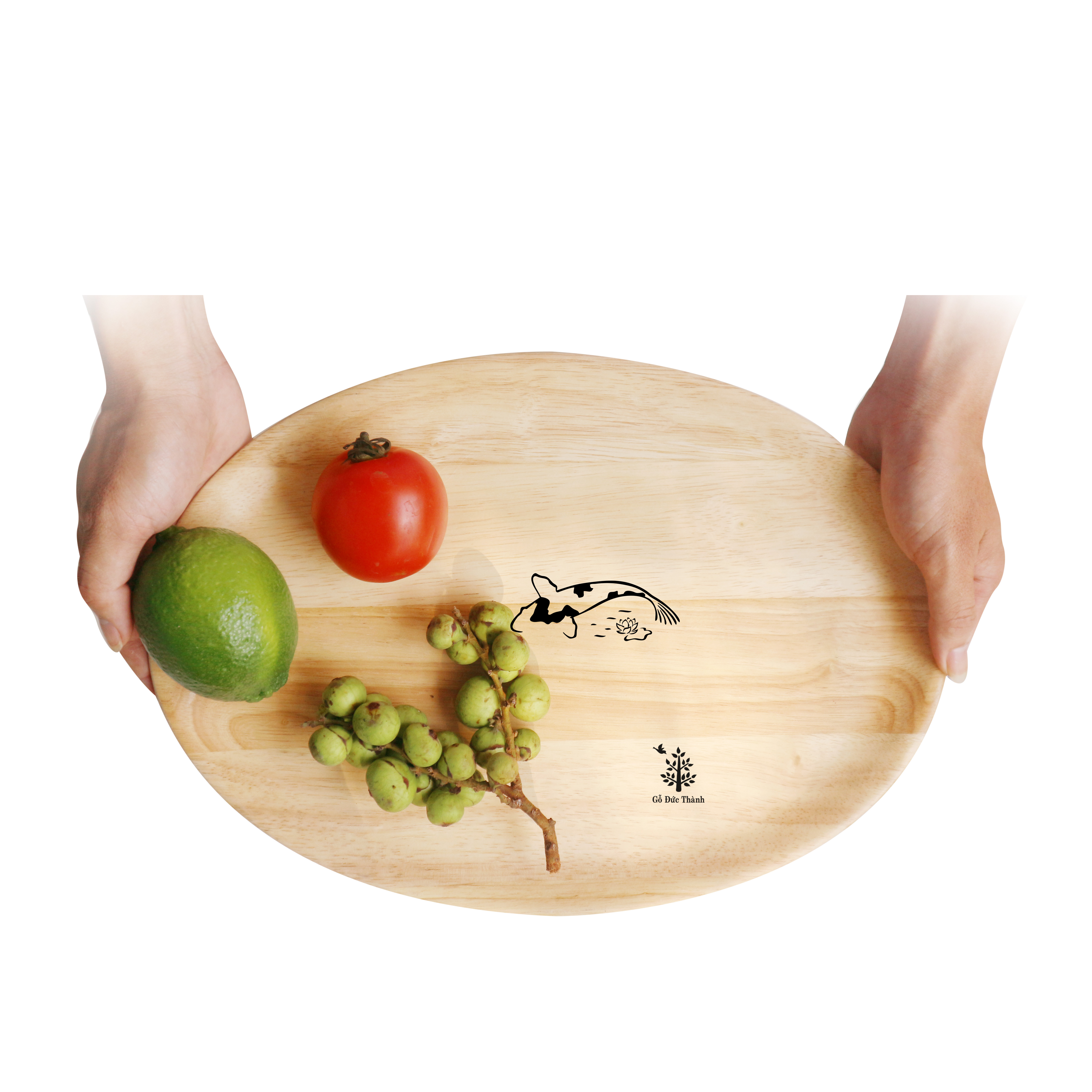 Medium Size Oval Wooden Plate Duc Thanh Wood 27131