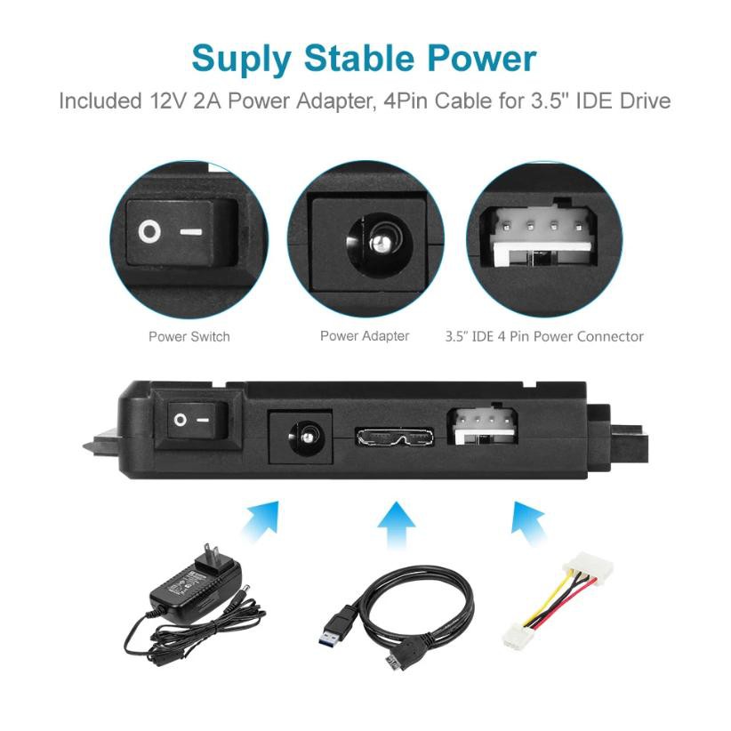 Cáp USB 3.0 Sang IDE/SATA 2,5"/3,5" Unitek Y3322