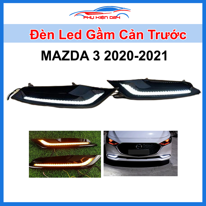 Đèn led gầm cản trước ô tô Mazda 3 2020-2021 chuẩn form, độ led chiếu sáng, trang trí xe hơi cực chất