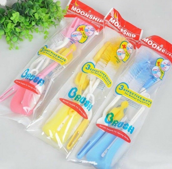 Bộ 4 cây cọ rửa bình sữa và núm ty an toàn cho bé - cây súc vệ sinh bình sữa