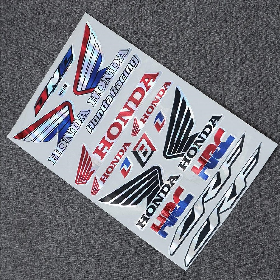 Tem logo, decal logo, TEM CROM BÓNG PHẢN QUANG NHIỀU STICKER DÁN TRANG TRÍ xe máy huy hiệu HODA