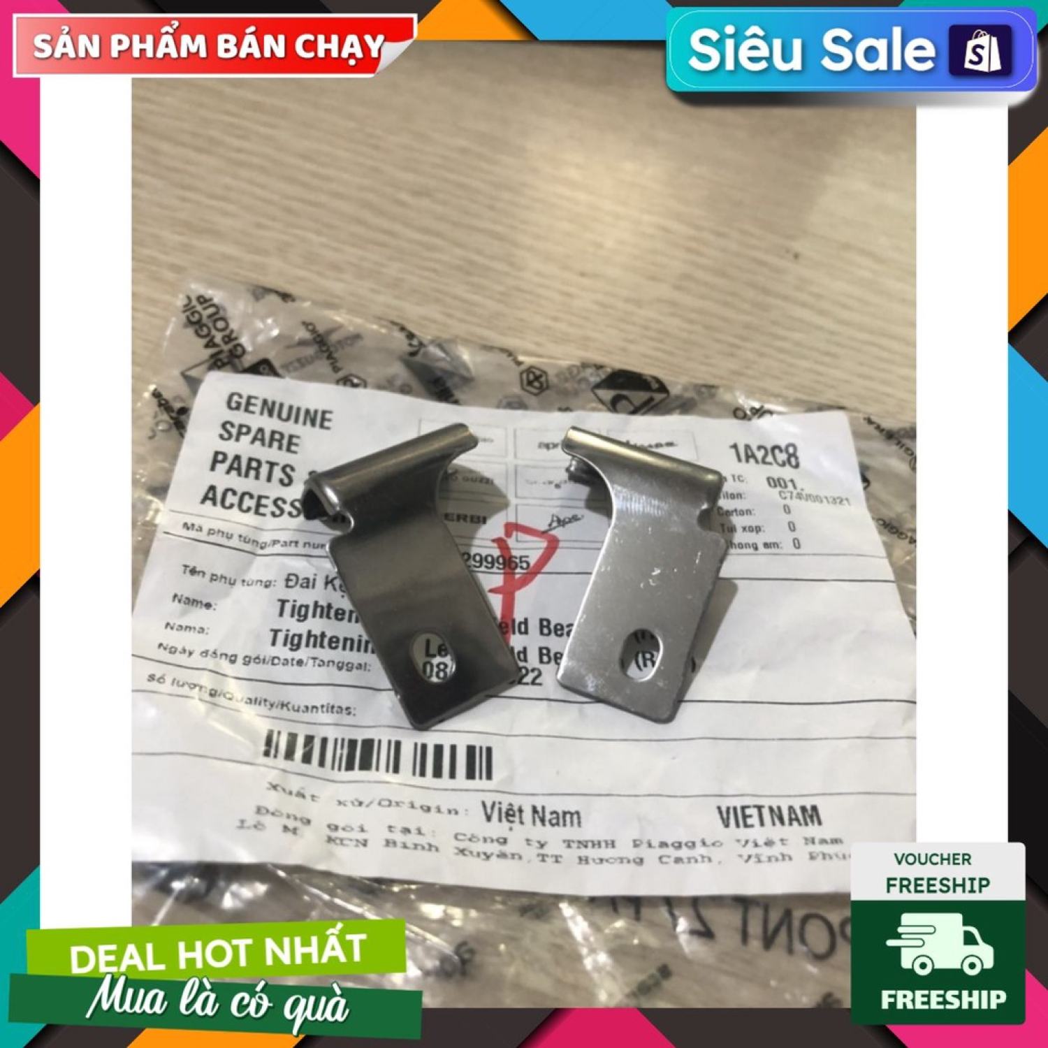 Kẹp inox Nẹp Yếm Vespa Lx chính hãng