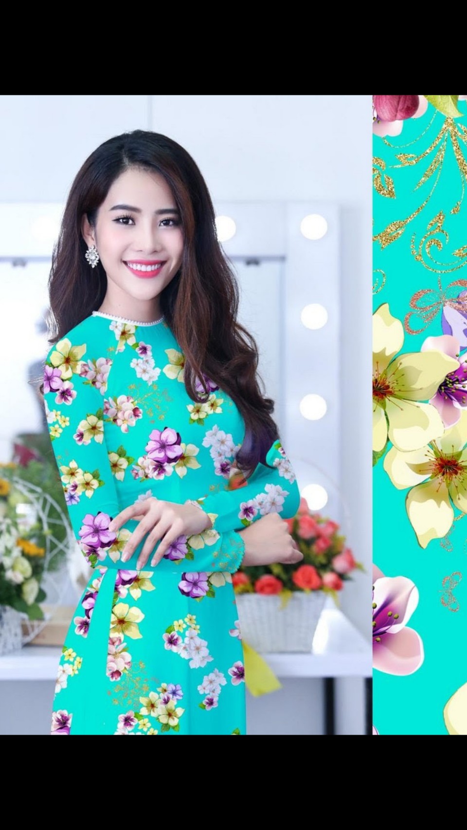 👄sale áo dài lua tơ nhật co giãn 7d chỉ 139k.1 áo may sẵn