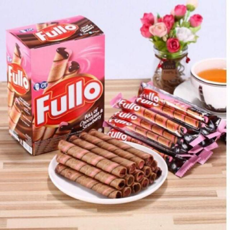 {COMBO 3 HỘP 3 vị }Bánh quế Fullo Chocolate & Strawberry, Vani 264g (Indonesia)