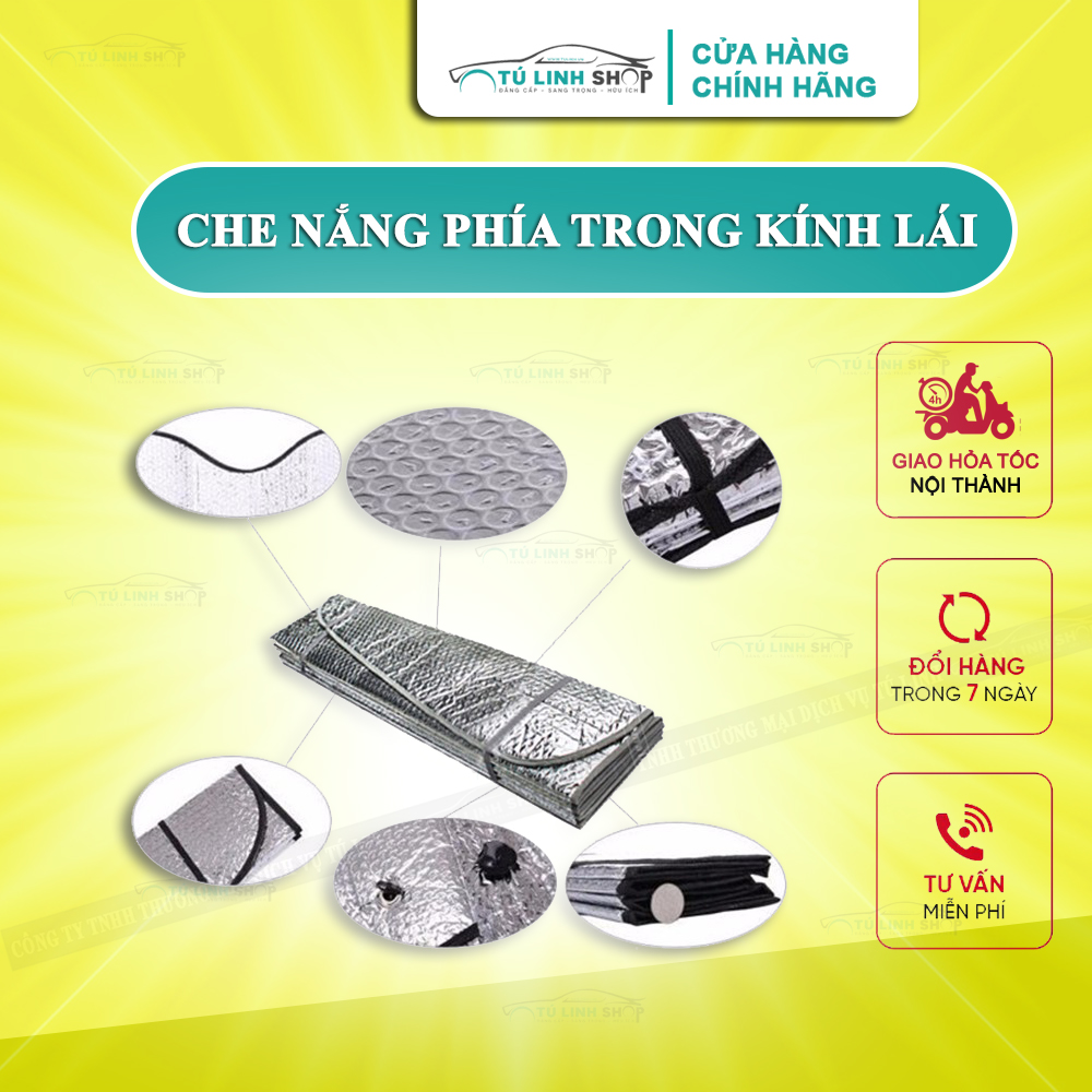 Tấm che nắng kính lái ô tô xe hơi gấp gọn phía trong kính