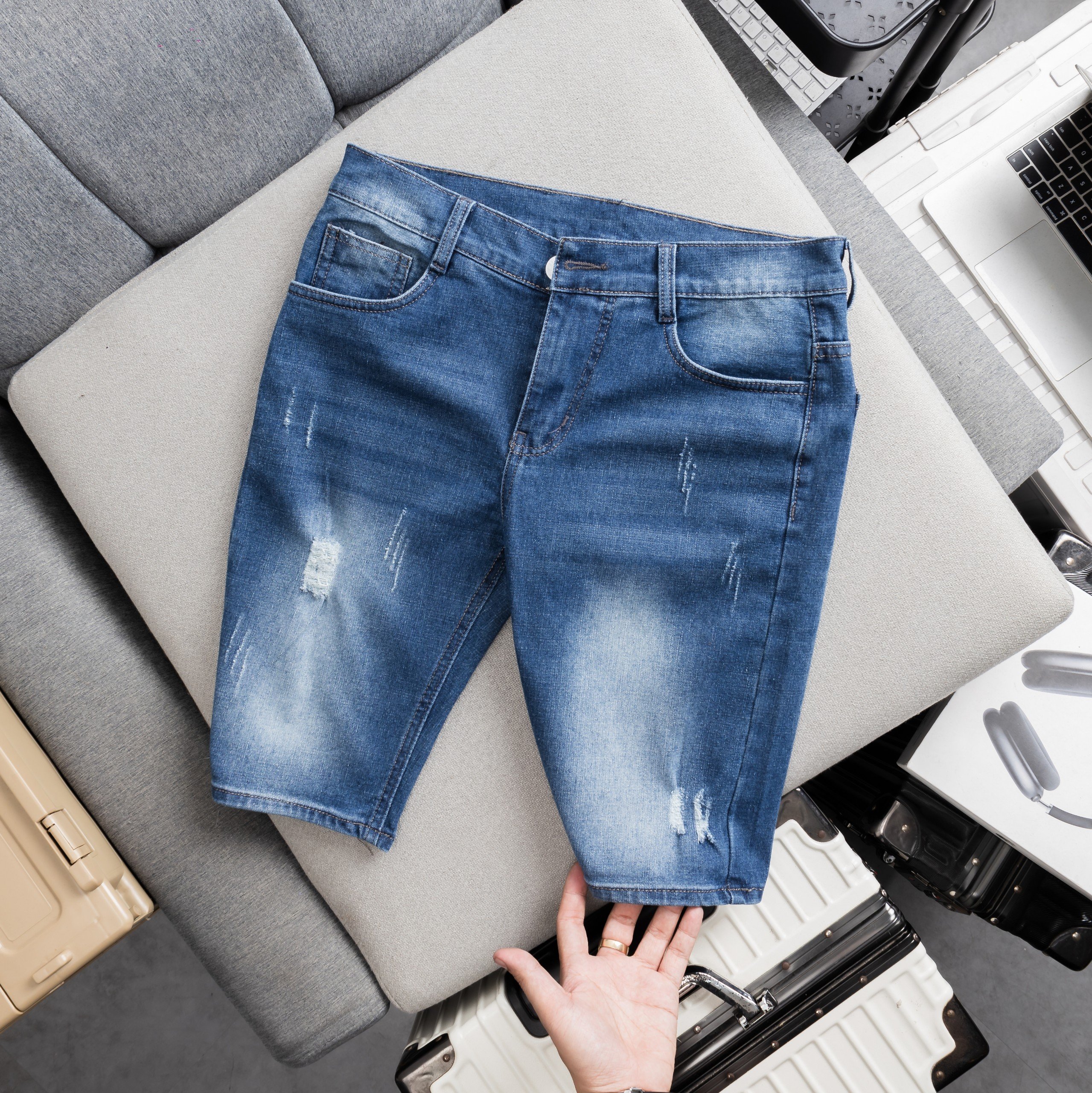 QUẦN SHORT JEAN NAM QUẦN SHORT BÒ NAM CO GIÃN TỐT PHONG CÁCH CHO PHÁI MẠNH BVD003 HÀNG MỚI