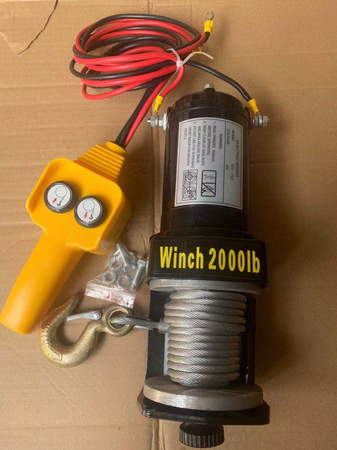 Tời điện 12v ắc quy 2000IBS(lực kéo 907kg, lực nâng 100kg)