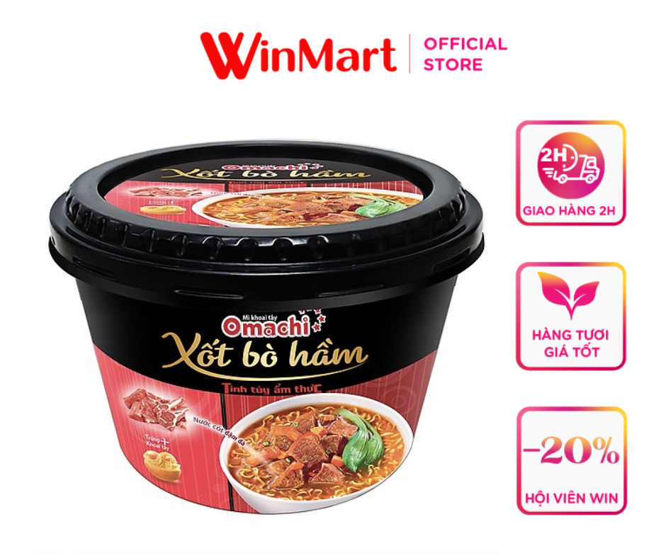 [Siêu thị WinMart] - Mì Omachi khoai tây xốt bò hầm hộp 93g