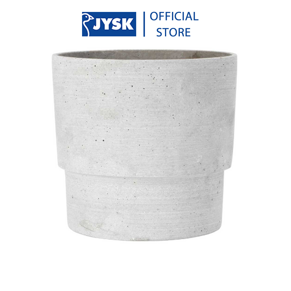Chậu cây | JYSK Otto | đá nhân tạo màu xám | DK16xH15cm