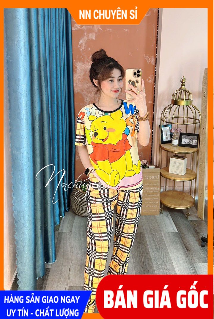Đồ bộ thun quần dài size đến 70kg cho nữ mặc nhà chất thun mềm mát in hình gấu doremon hoạt hình dễ thương Ảnh thật ⚡Set quần ống loe thun cotton ⚡ Set bộ ống loe quần cạp cao mix áo thun in hình ⚡ đồ bộ thun quần dài DBRBTNQD