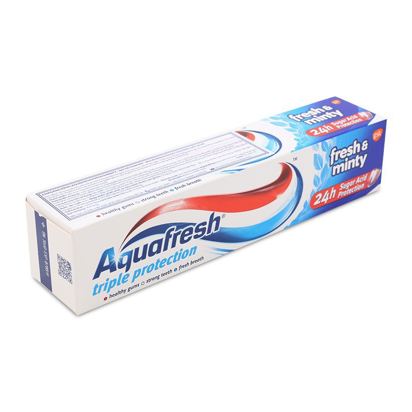 Kem đánh răng Aquafresh bảo vệ răng 24 giờ bạc hà thơm mát 100ml