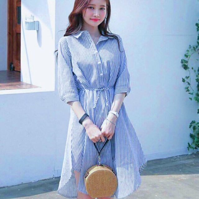 ĐẦM SƠ MI SỌC TÀ TRÒN (có ảnh thật) MS03