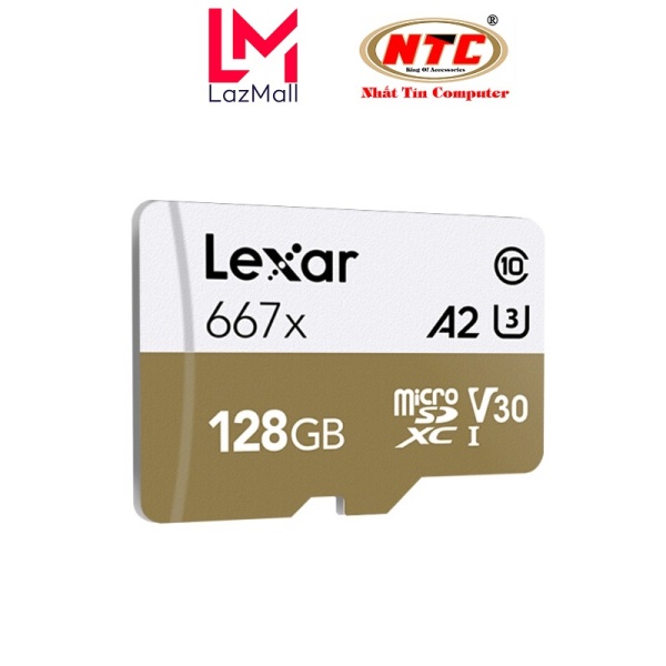 Thẻ Nhớ MicroSDXC Lexar Professional 667X V30 U3 4K A2 128GB R100MB/s (Vàng) - Không Box - Nhat Tin Certified Store