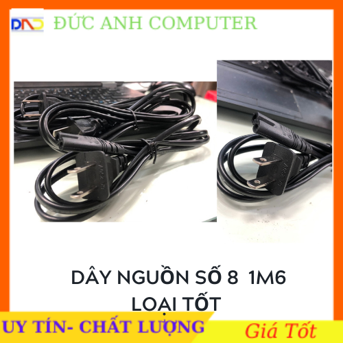 Dây nguồn số 8 loại tốt dây mềm đẹp dài 1.6m đầu cắm chắc chắn- Hàng Loại tốt