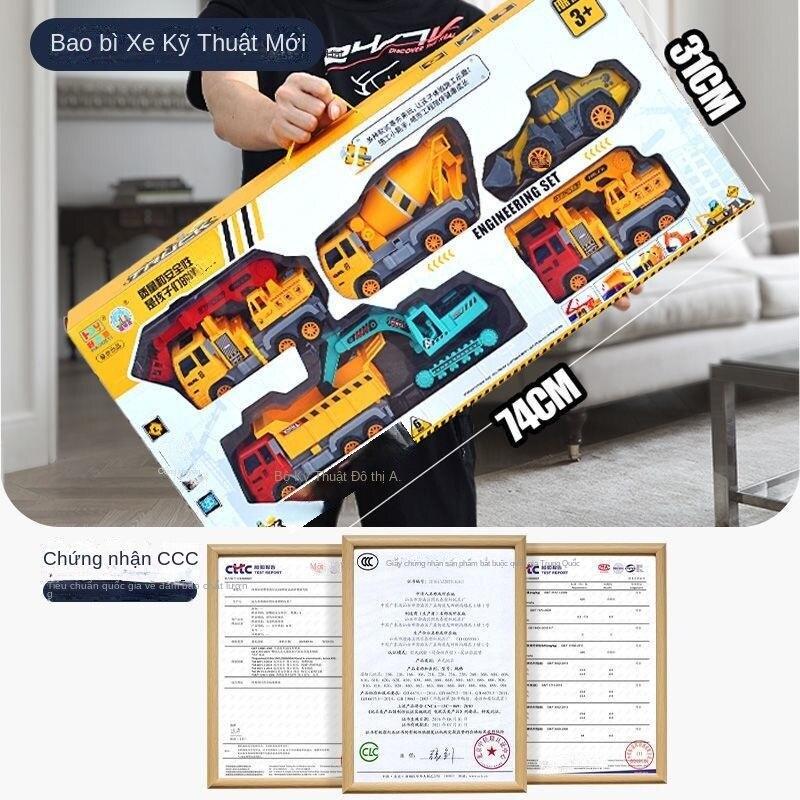 Xe bộ đồ chơi trẻ em máy xúc đồ chơi xe nâng cần cẩu đồ chơi ô tô quà tặng sinh nhật