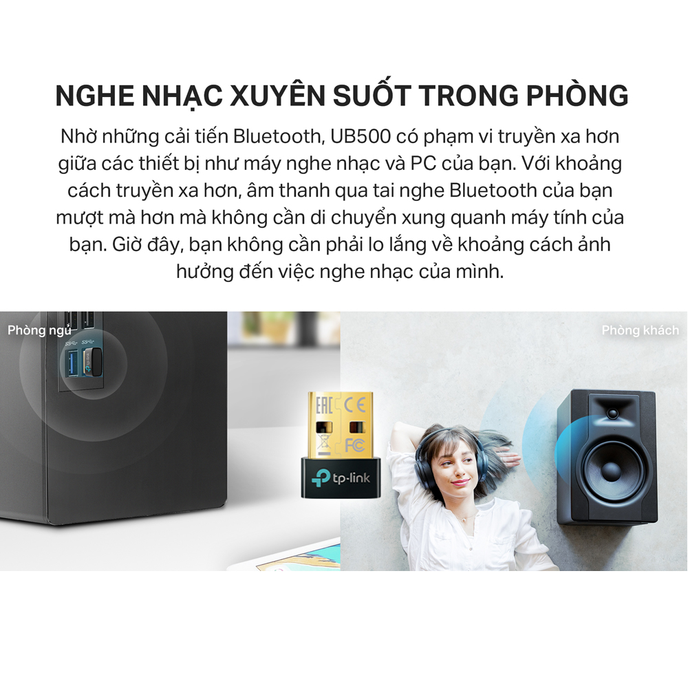 Bộ Chuyển Đổi Bluetooth TP-Link UB500 / UB500 Plus USB Bluetooth 5.3- Hãng phân phối chính thức