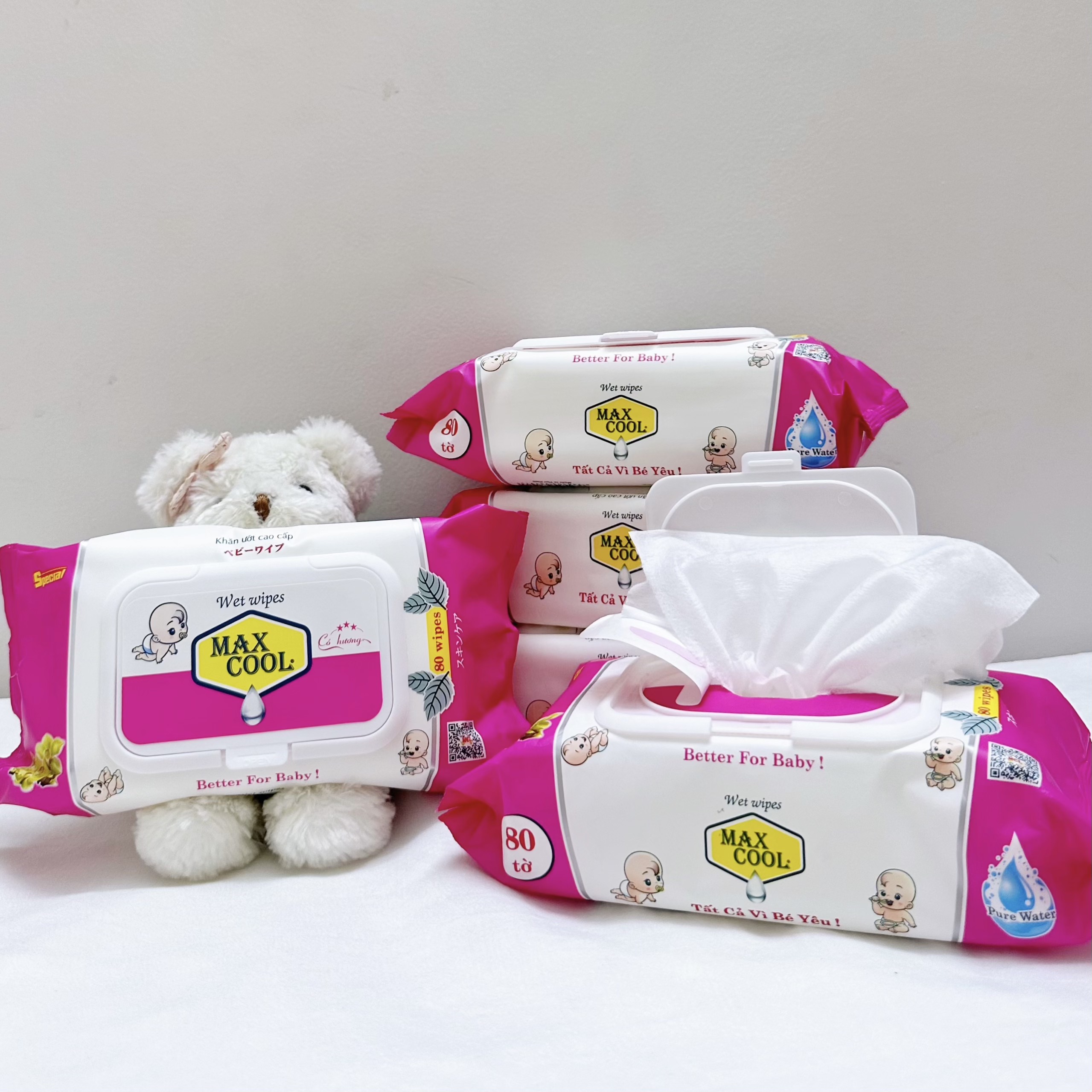 Combo 2 gói Khăn giấy ướt cao cấp 80 Tờ Max Cool (HÀNG CHÍNH HÃNG)