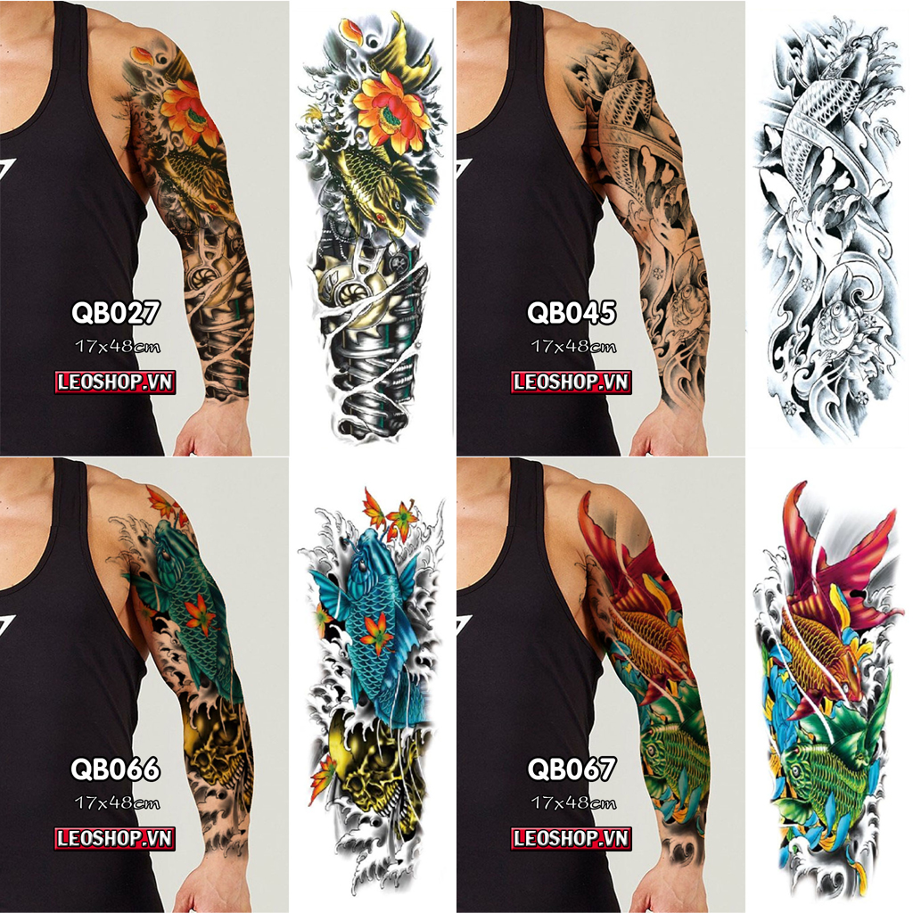 Tattoo stickers sealed sleeve carp