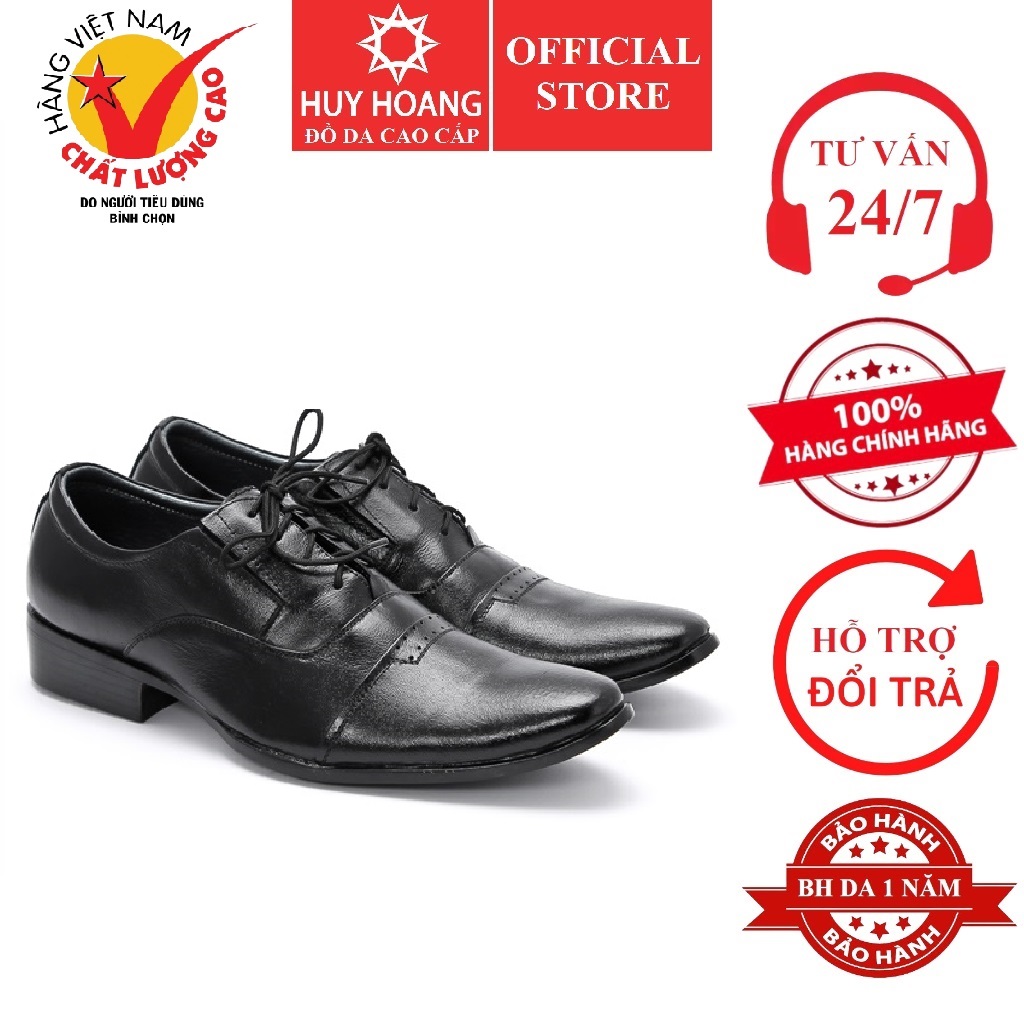 Giày tây nam da bò màu đen HK7103