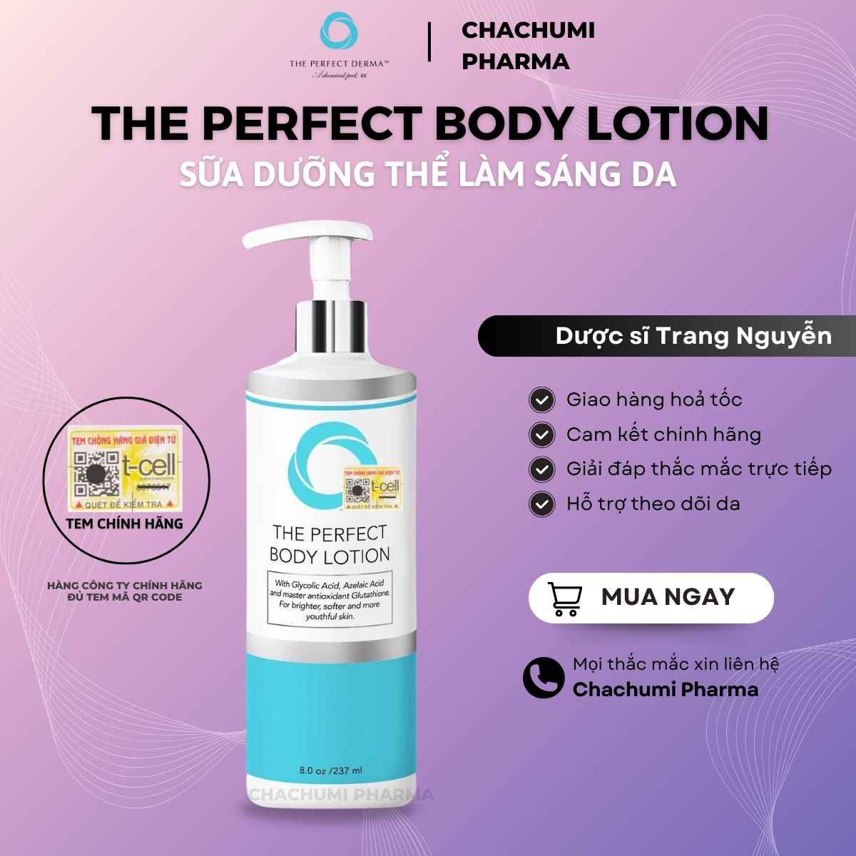 The Perfect Body Lotion Làm Sáng Da 15% Glycolic Acid