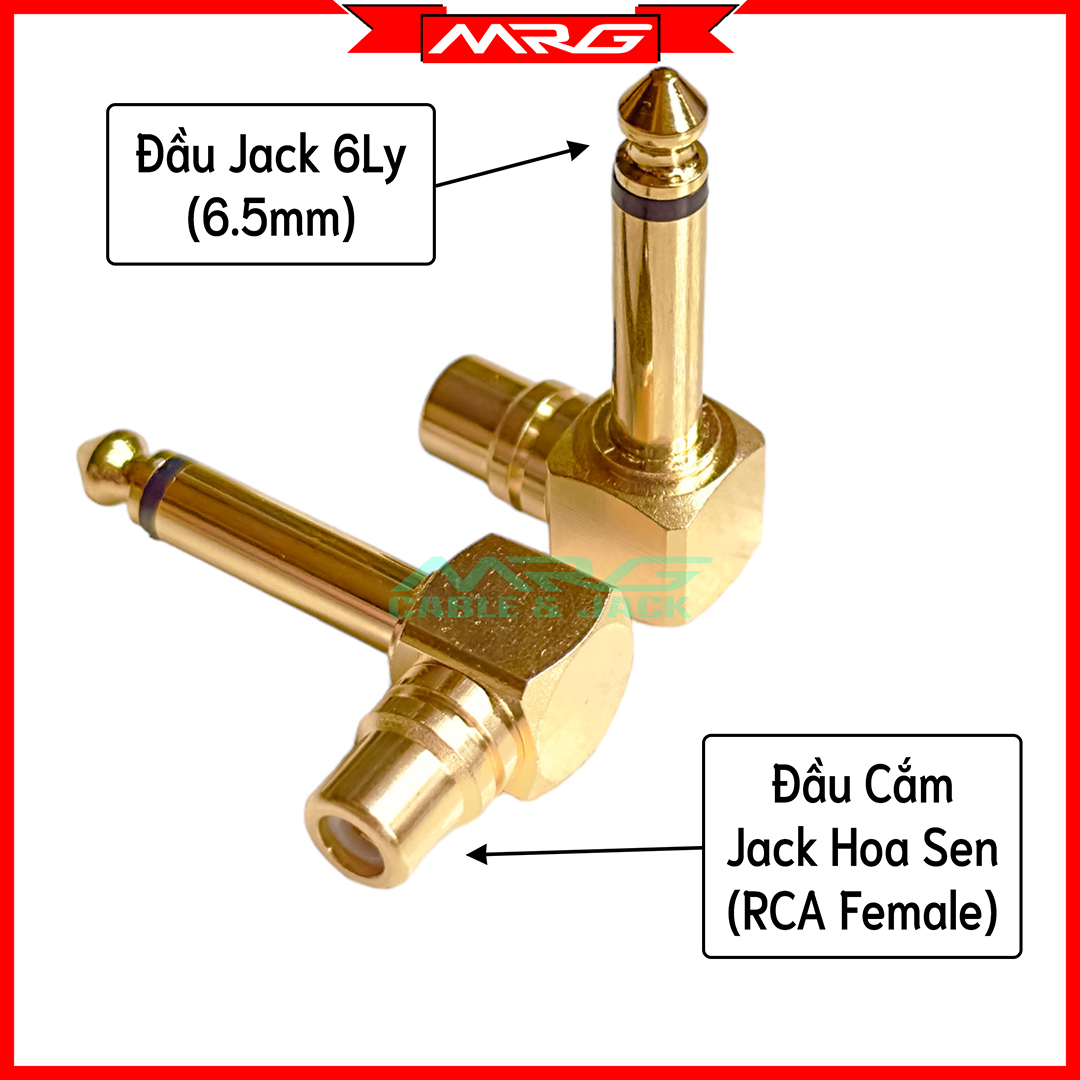 Đầu Chuyển Jack 6 Ly Sang AV/Hoa Sen Góc Vuông, giá 1 chiếc | jack chuyển 6ly av, jack 6ly ra av, jack 6.5 sang rca. JC