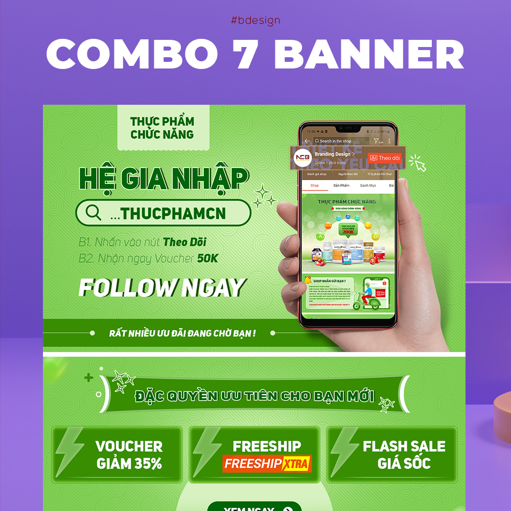 [[ GÓI BASIC ]] Thiết kế gian hàng gói BASIC 7 banner tiêu chuẩn - B Design