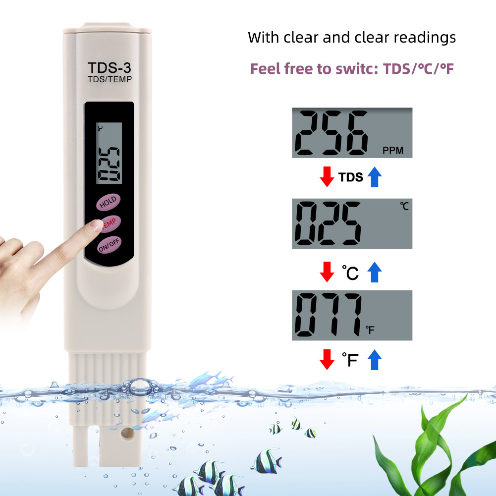 Máy kiểm tra nước sạch hay bẩn, máy đo độ cứng nước, máy kiểm tra chất lượng nước, máy đo kiểm chất lượng nước TDS-3