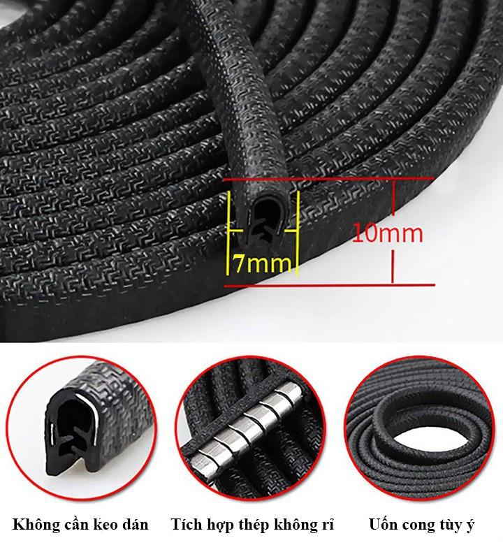 Nẹp viền chữ u cao su lõi thép trang trí và chống trầy xước - nẹp viền cánh cửa ô tô