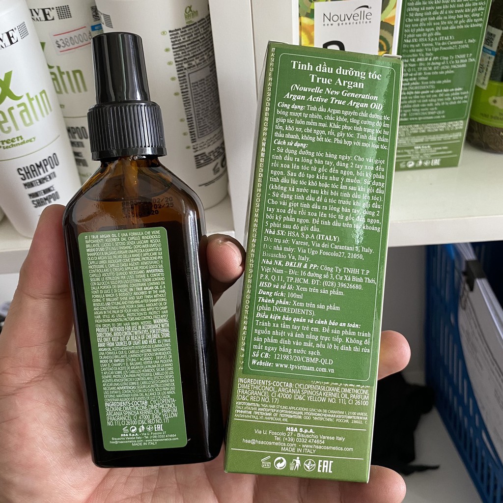 [HCM]Tinh Dầu Dưỡng Tóc True Argan Oil Active Nouvelle 100ml