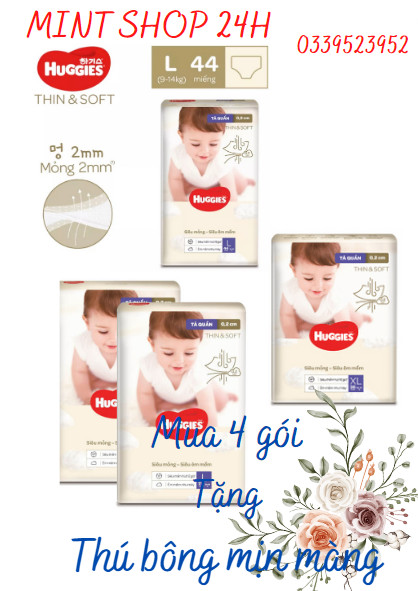 Tã dán Huggies thin and soft size L46/Xl42 Miếng