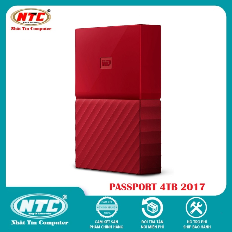 Ổ cứng di động HDD Western Digital My Passport 4TB - Model 2017 (Đỏ) - Nhất Tín Computer