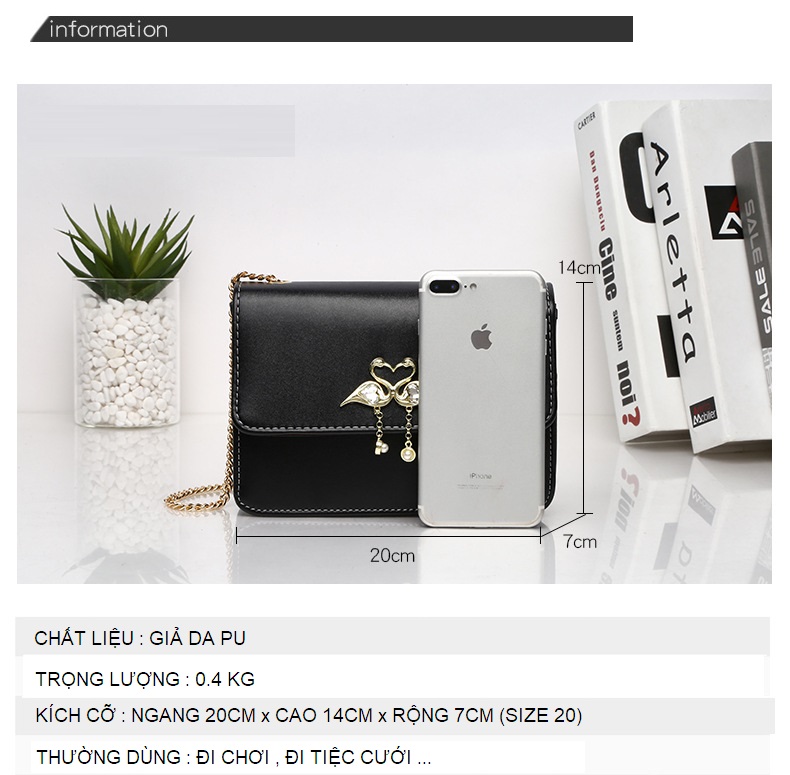 Túi Đeo Chéo 2 Con Hạc