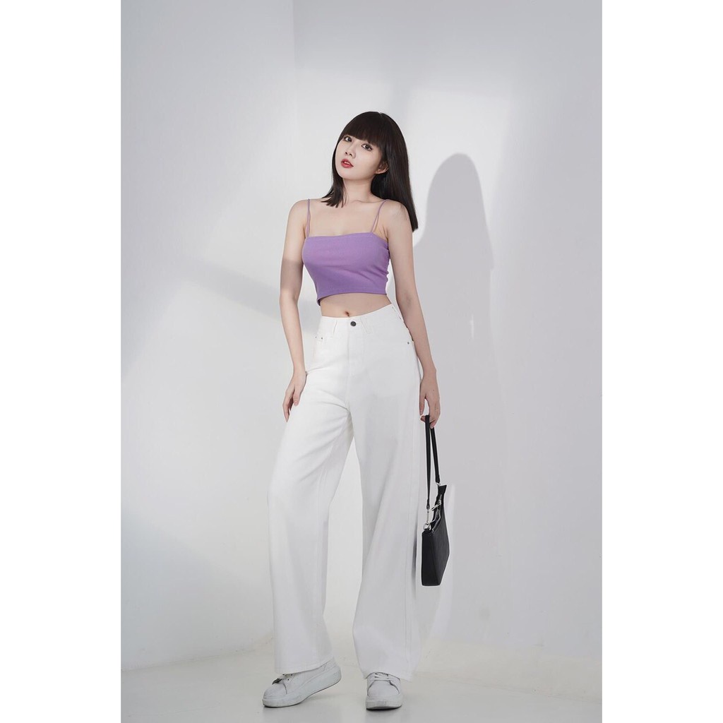 [HOT]  Áo Croptop 2 Dây Sợi BÚN chất cotton AO34