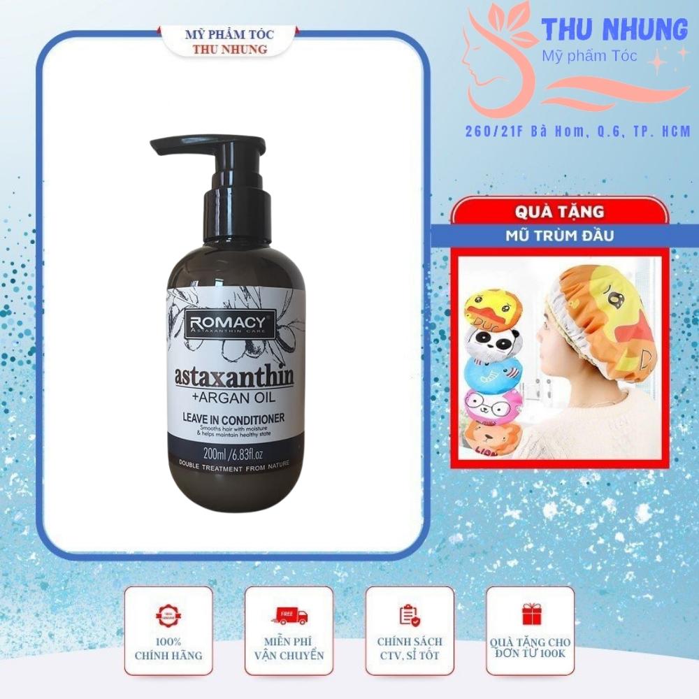 [+Tặng mũ trùm][HCM]KEM XẢ KHÔ ROMACY ASTAXANTHIN ARGAN OIL GIỮ NẾP SUÔN MƯỢT 200ml
