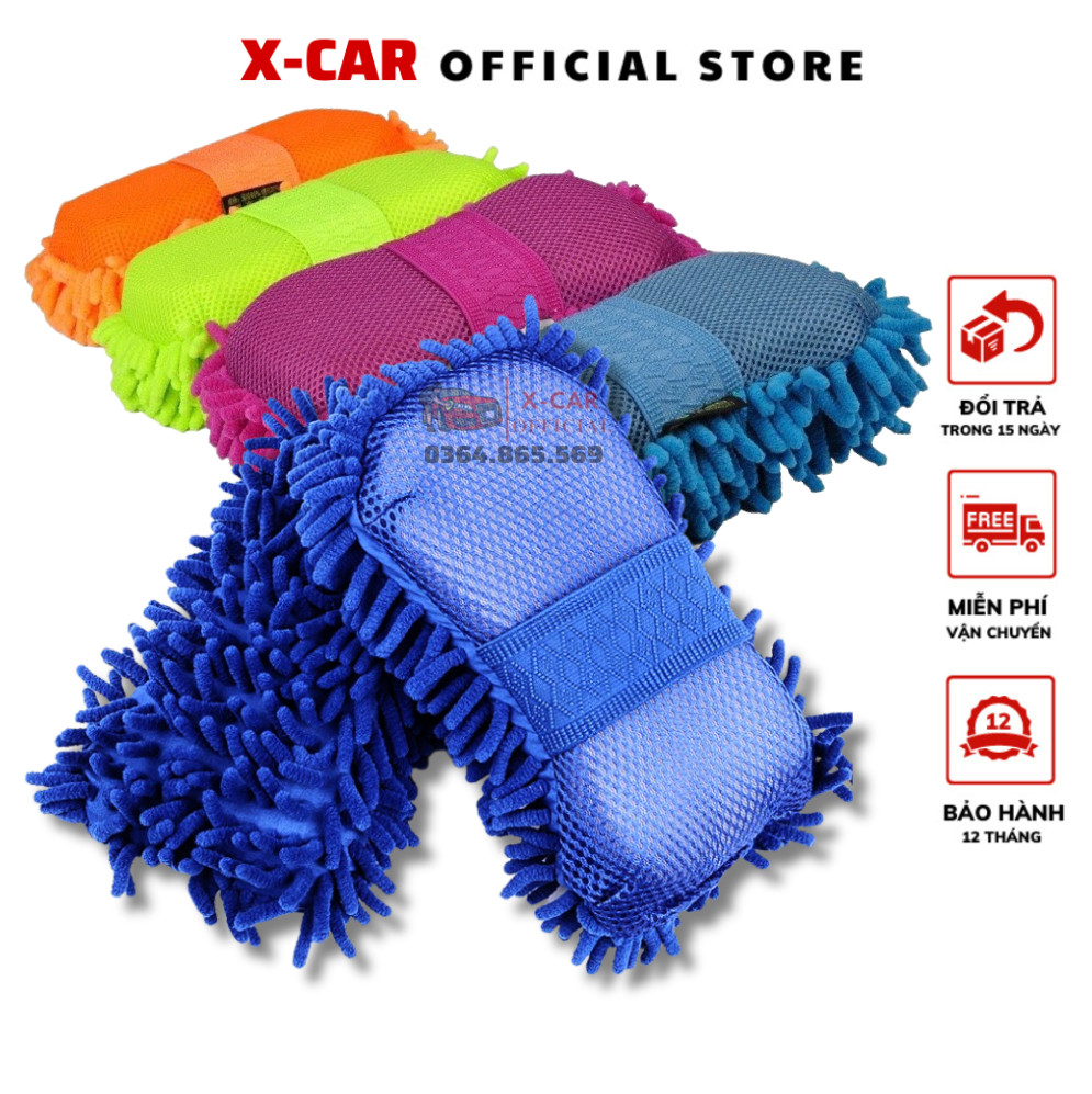 Miếng san hô rửa xe ô tô Microfiber vải mềm mịn (Màu sắc ngẫu nhiên)