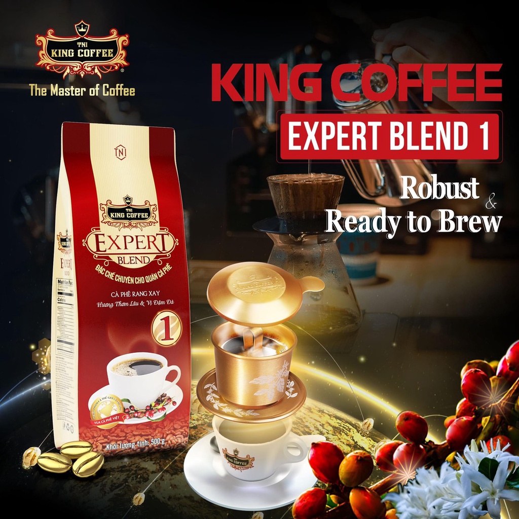 Cà Phê Rang Xay EXPERT BLEND 1 - 2 - 3 TNI KING COFFEE 500gram