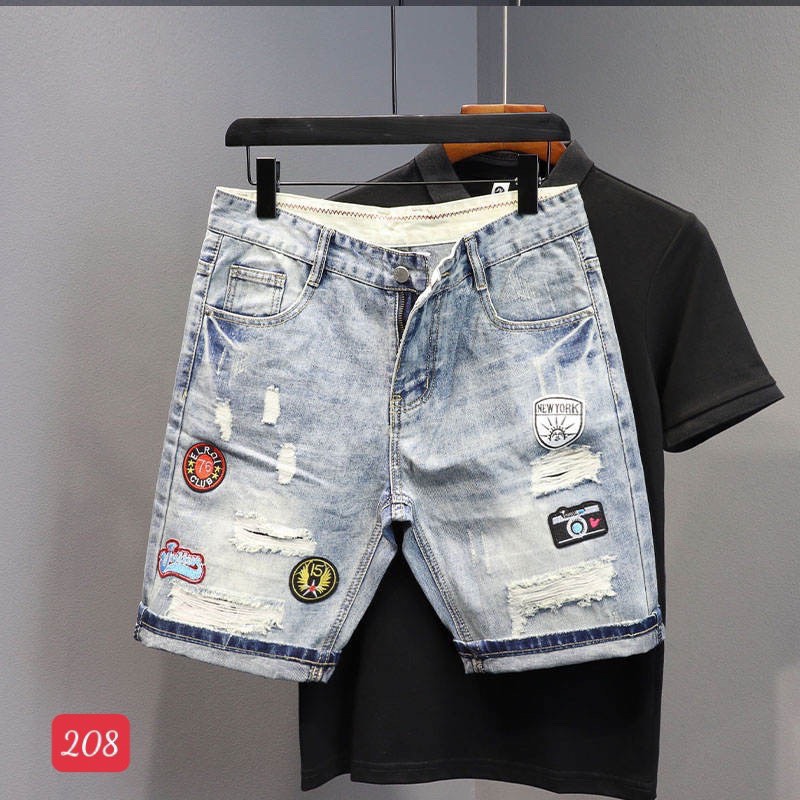 Quần short jean nam đen rách cao cấp ,full team mác, chất liệu jean , co giãn tốt ,hàng chuẩn shop DIỄM NHI SHOP BMY001
