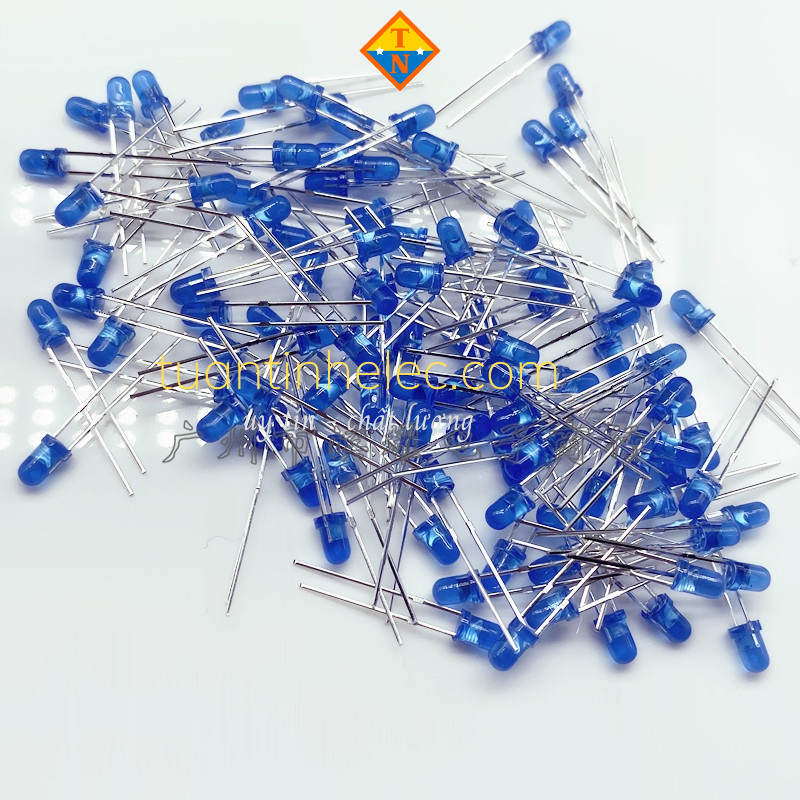 LED 3mm đơn sắc đỏ, lục, vàng, lam và trắng (10 cái)