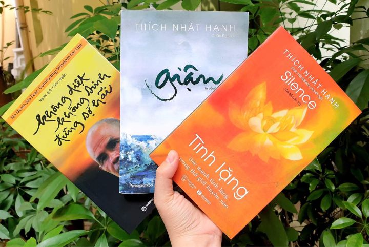 Combo 3 cuốn sách hay nhất của thích nhất hạnh: giận , tĩnh lặng, không diệt không sinh đừng sợ hãi