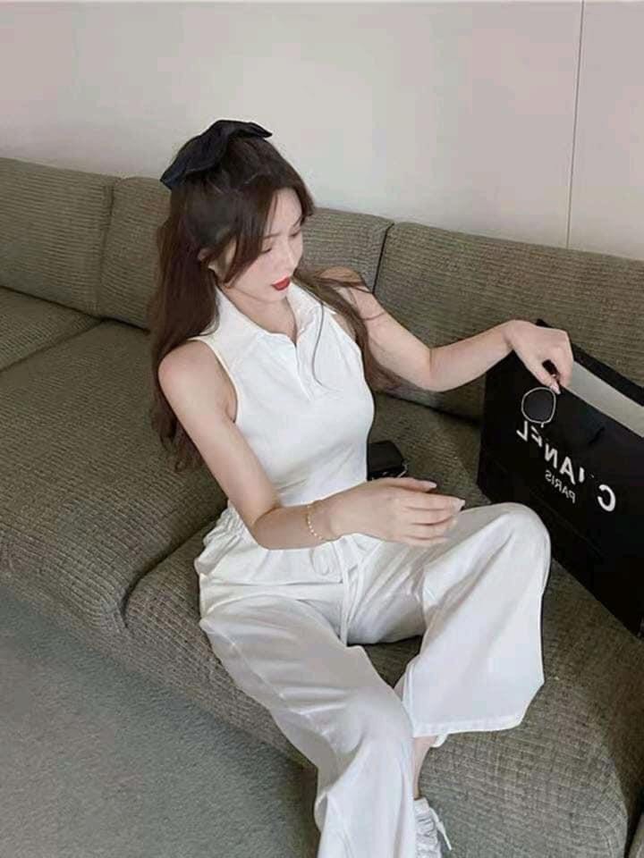 [HCM]Áo Croptop 3 Lổ Cổ Bẻ