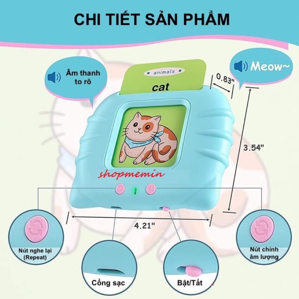 Máy đọc thẻ tiếng anh cho bé 224 từ hkm Enfa